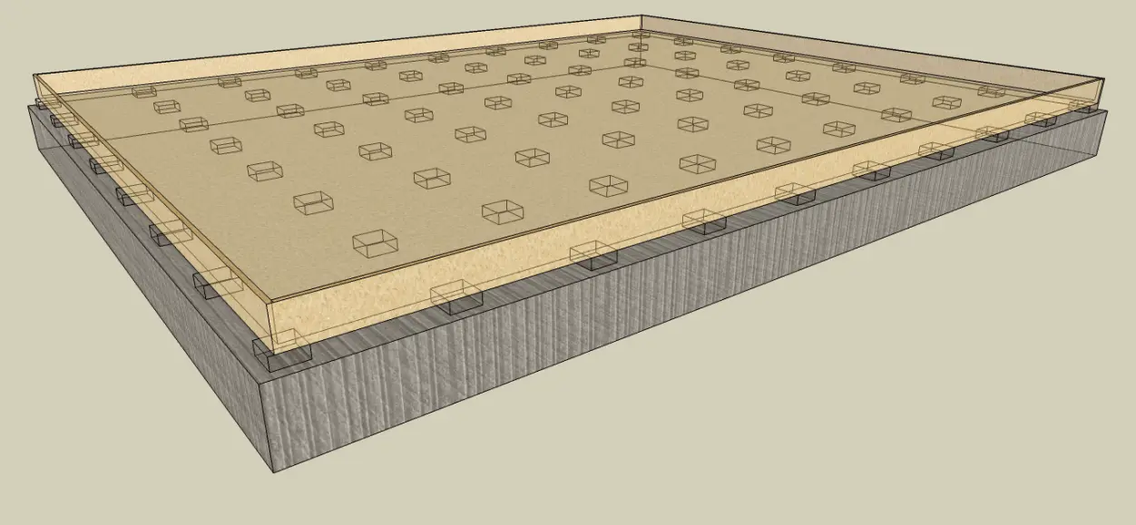 Schermafbeelding van een ontwerp van een geluidsisolatie vloer